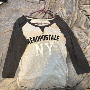 Aeropostale Charcoal and Gray Long Sleeve Tee